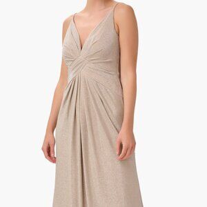 Adrianna Papell shimmery champagne metallic gown - size US 14